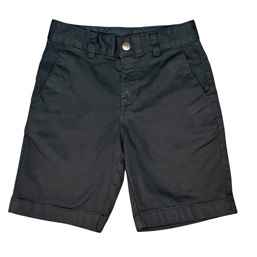 Volcom VMonty Stretch Shorts Boys Size 24 Black Skate